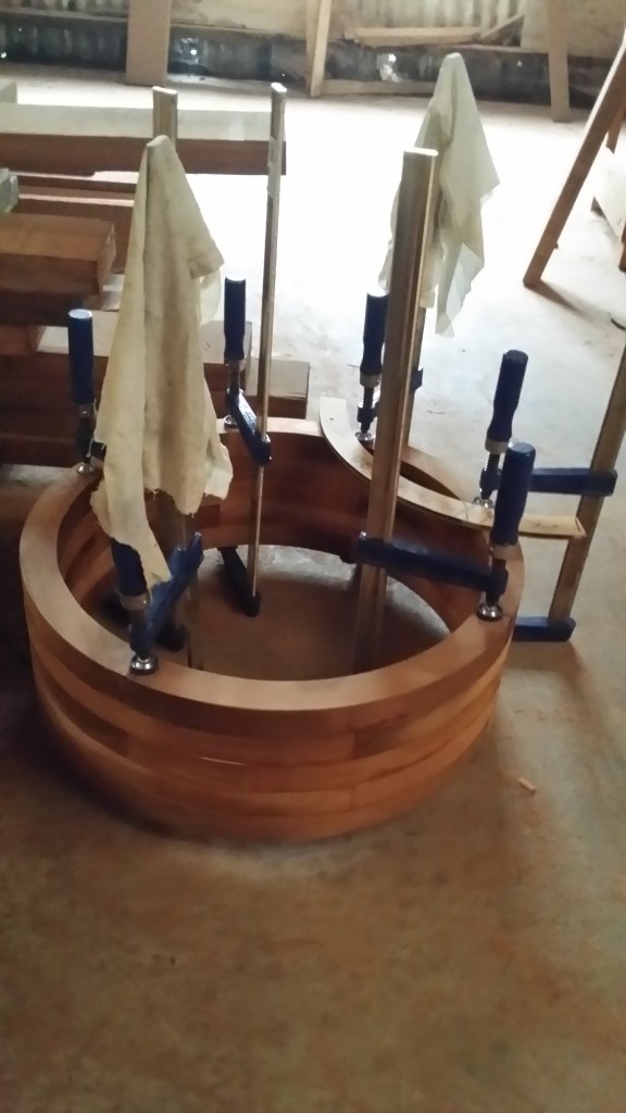 Here we are making a porthole. it is being glued up and left to dry before the next stage