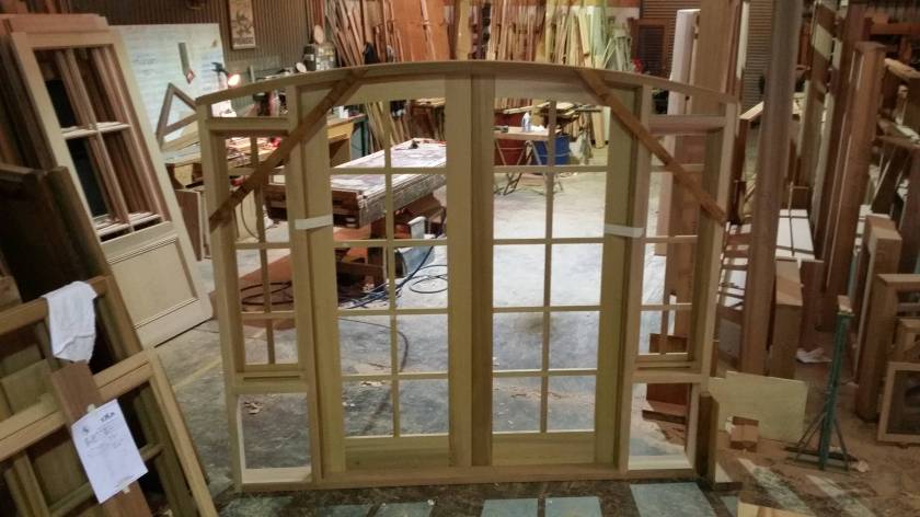Inside view of a cedar doorframe.