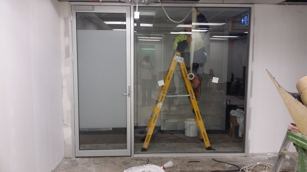 Clear anodise office partitions